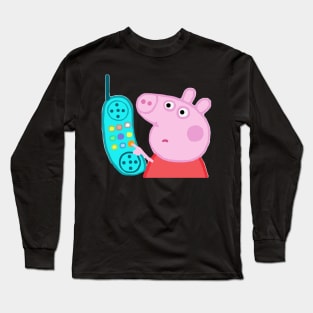 Pepa pig phone Long Sleeve T-Shirt